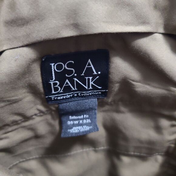 Jos. A. Bank Mens Pants Khaki Size 36Wx32L 100% Cotton Pockets Belt Loops Zipper - Picture 5 of 12